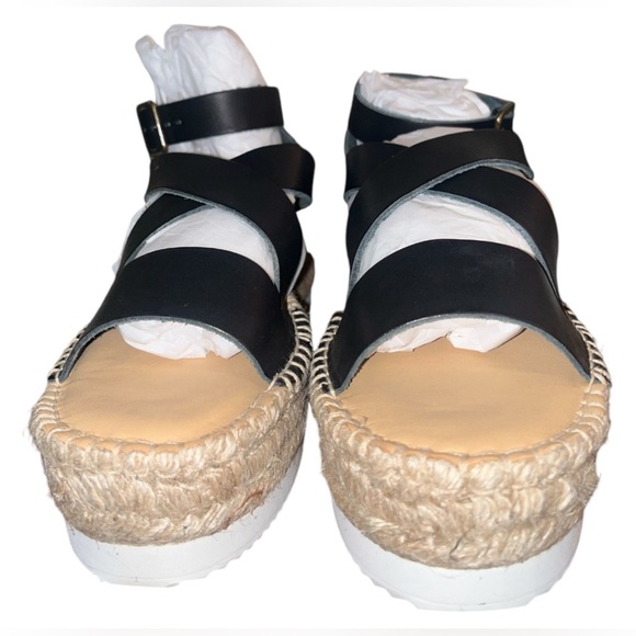 Soludos Black leather Olympia Espadrille Sandal! Size women’s 9!🔥NEW IN BOX - Picture 9 of 11